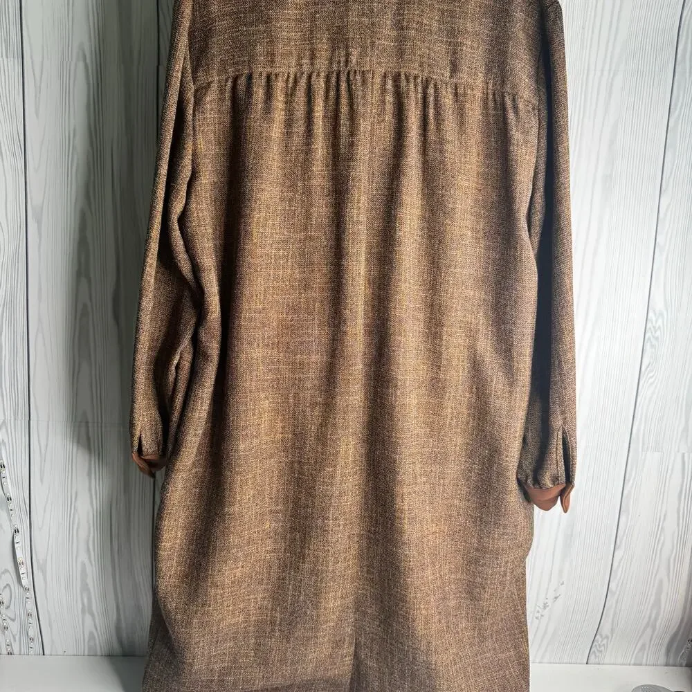 Vintage 1980 Brownstone Studio NY Shift Dress Velvet Collar Size 18P Lagenlook - Picture 3 of 10